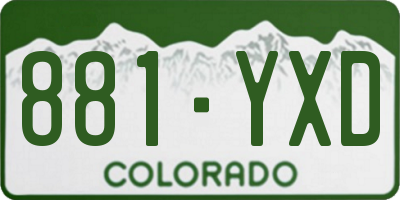 CO license plate 881YXD