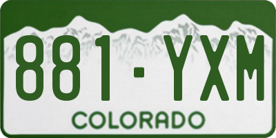 CO license plate 881YXM
