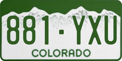 CO license plate 881YXU