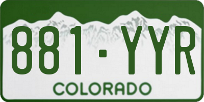 CO license plate 881YYR
