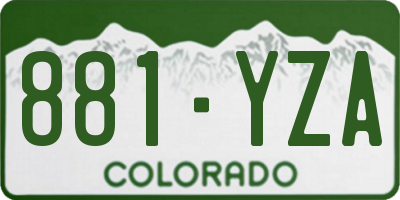 CO license plate 881YZA