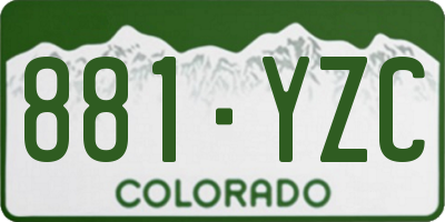 CO license plate 881YZC