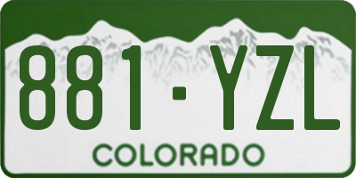 CO license plate 881YZL