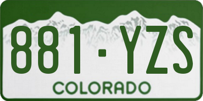 CO license plate 881YZS