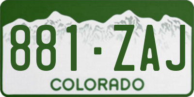 CO license plate 881ZAJ