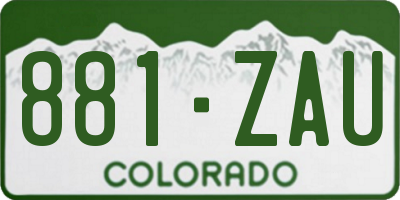 CO license plate 881ZAU