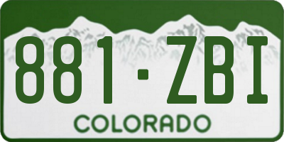 CO license plate 881ZBI