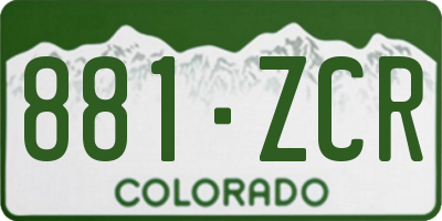 CO license plate 881ZCR
