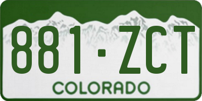 CO license plate 881ZCT