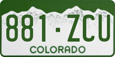 CO license plate 881ZCU