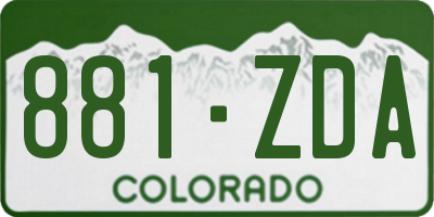 CO license plate 881ZDA