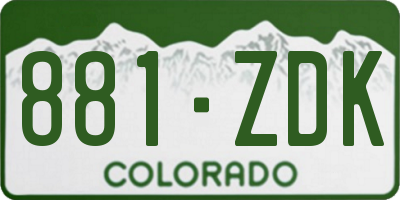 CO license plate 881ZDK