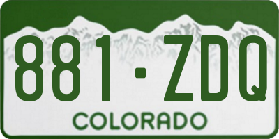 CO license plate 881ZDQ