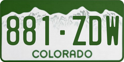 CO license plate 881ZDW