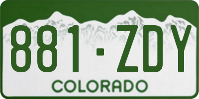 CO license plate 881ZDY