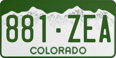 CO license plate 881ZEA