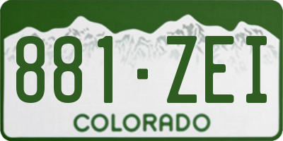 CO license plate 881ZEI