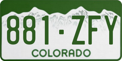 CO license plate 881ZFY