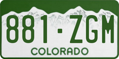 CO license plate 881ZGM