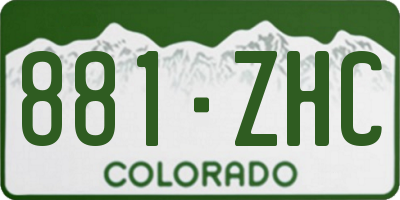 CO license plate 881ZHC