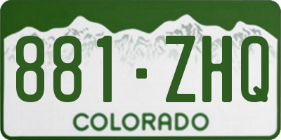 CO license plate 881ZHQ