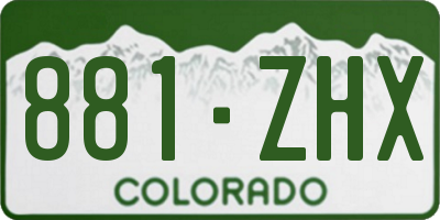 CO license plate 881ZHX