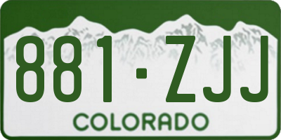 CO license plate 881ZJJ