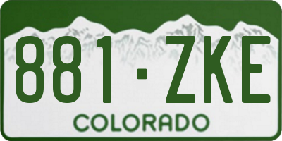 CO license plate 881ZKE
