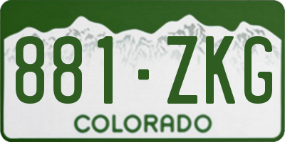 CO license plate 881ZKG