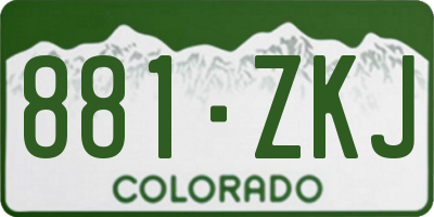 CO license plate 881ZKJ
