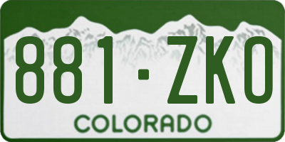 CO license plate 881ZKO