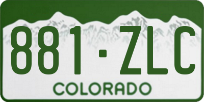 CO license plate 881ZLC