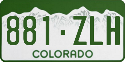 CO license plate 881ZLH
