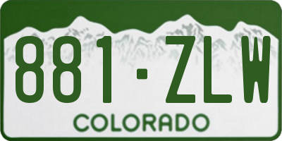 CO license plate 881ZLW