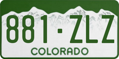 CO license plate 881ZLZ