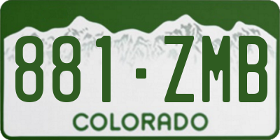 CO license plate 881ZMB