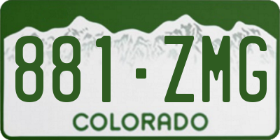 CO license plate 881ZMG