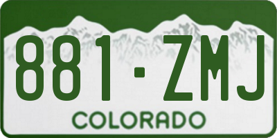CO license plate 881ZMJ