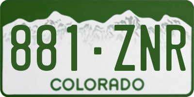 CO license plate 881ZNR