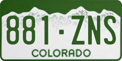 CO license plate 881ZNS