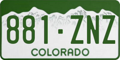 CO license plate 881ZNZ
