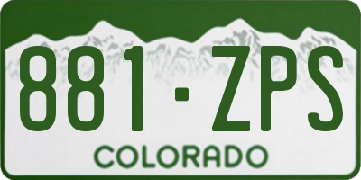 CO license plate 881ZPS