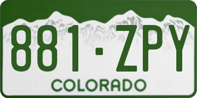 CO license plate 881ZPY