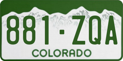 CO license plate 881ZQA