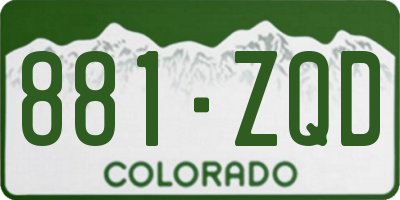 CO license plate 881ZQD