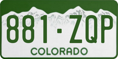 CO license plate 881ZQP