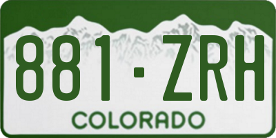 CO license plate 881ZRH