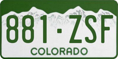 CO license plate 881ZSF