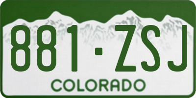 CO license plate 881ZSJ