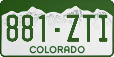 CO license plate 881ZTI